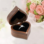 Wooden Wedding Ring Box Walnut Jewelry Storage