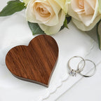 Wooden Wedding Ring Box Walnut Jewelry Storage