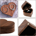 Wooden Wedding Ring Box Walnut Jewelry Storage