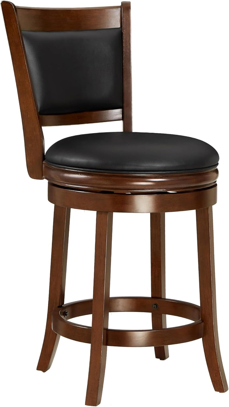Woven Counter Stool Kitchen Height Barstool Backrest Wooden