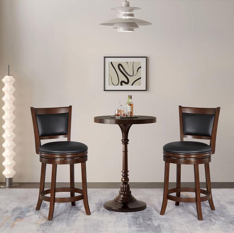 Woven Counter Stool Kitchen Height Barstool Backrest Wooden