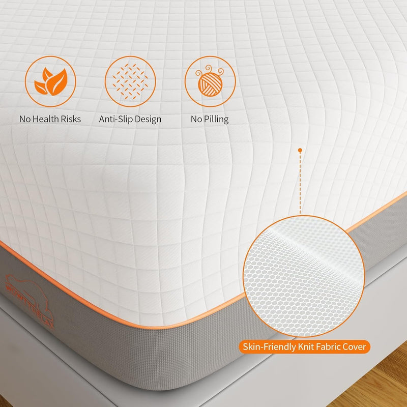 Memory Foam Mattress Medium Firm Soft Skin-Friendly Fabric