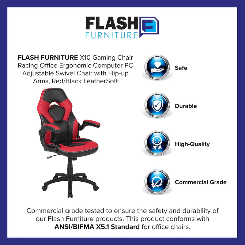 X10 Gaming Chair Ergonomic Adjustable Gamer with Back