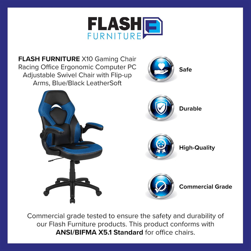 X10 Gaming Chair Ergonomic Adjustable Gamer with Back