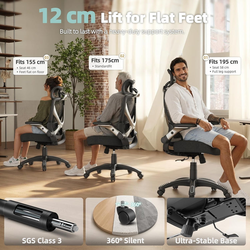 X100 Ergonomic Office Chair Mesh Back 10CM Padded