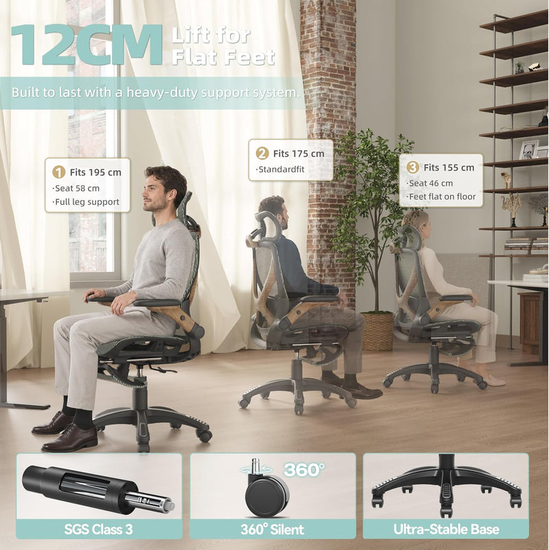 X100 Ergonomic Office Chair Mesh Back 10CM Padded