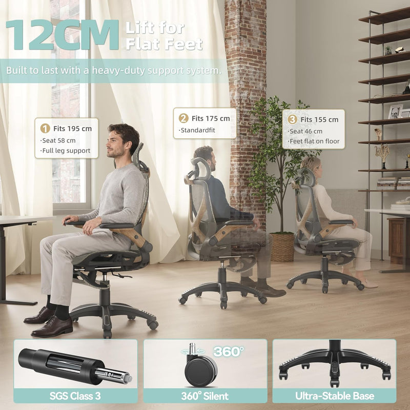 X100 Ergonomic Office Chair Mesh Back 10CM Padded