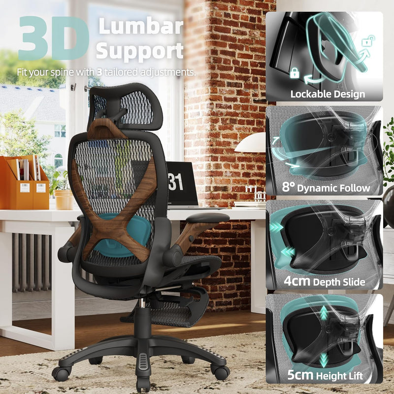 X100 Ergonomic Office Chair Mesh Back 10CM Padded