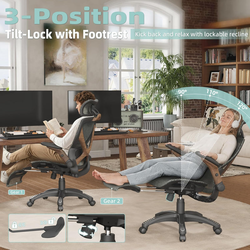 X100 Ergonomic Office Chair Mesh Back 10CM Padded
