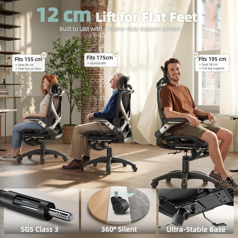 X100 Ergonomic Office Chair Mesh Back 10CM Padded