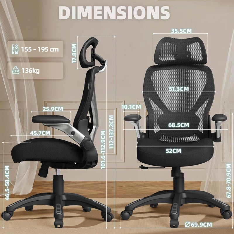 X100 Ergonomic Office Chair Mesh Back 10CM Padded