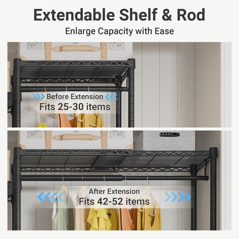 X3 Heavy Duty Expandable Clothes Rail 157.6-243CM