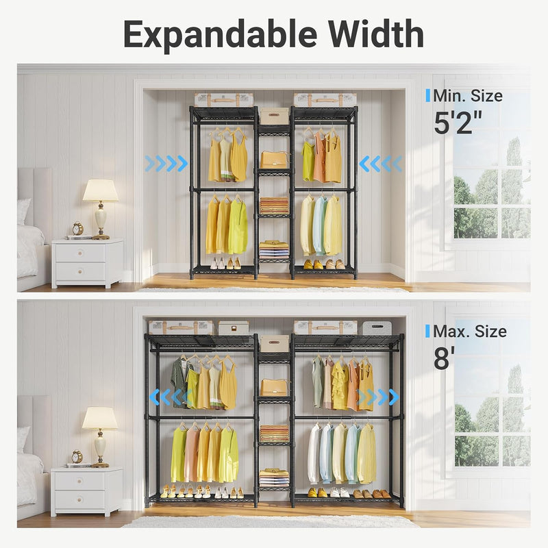 X3 Heavy Duty Expandable Clothes Rail 157.6-243CM