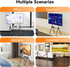 Easel Rolling TV Stand for 32-80 Inch Up