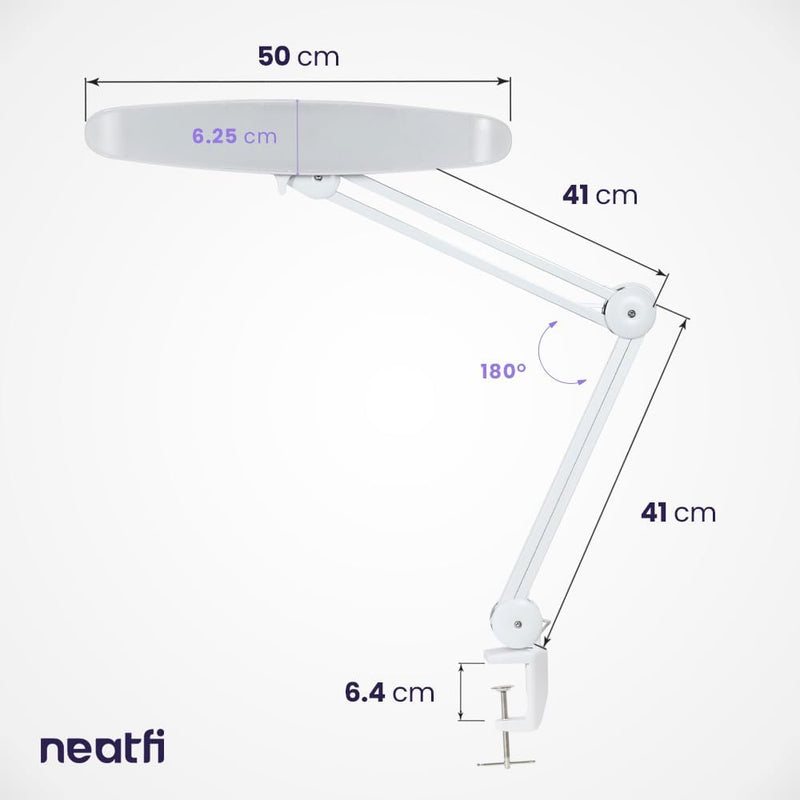 LED Desk Lamp Lumens 50CM Wide Head Dimmable