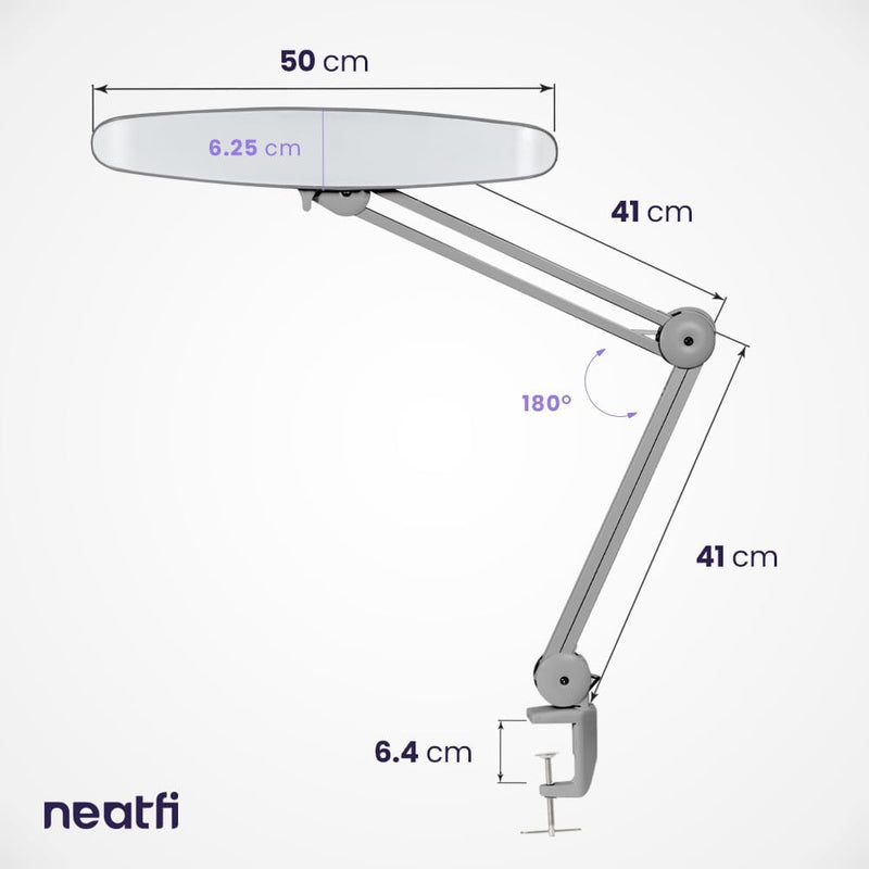 LED Desk Lamp Lumens 50CM Wide Head Dimmable