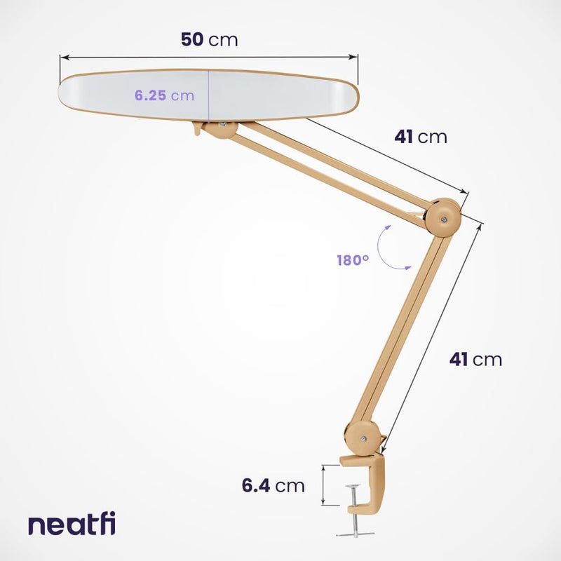 LED Desk Lamp Lumens 50CM Wide Head Dimmable
