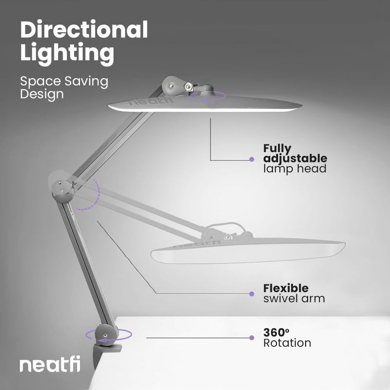 LED Desk Lamp Lumens 50CM Wide Head Dimmable