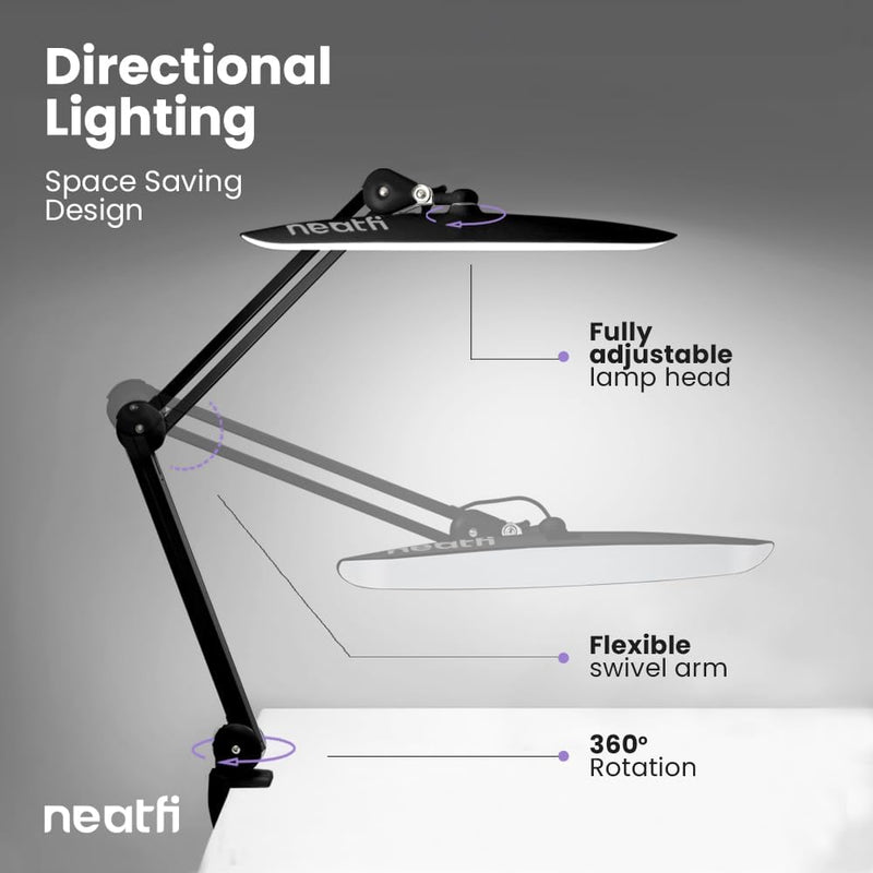 LED Desk Lamp Lumens 50CM Wide Head Dimmable
