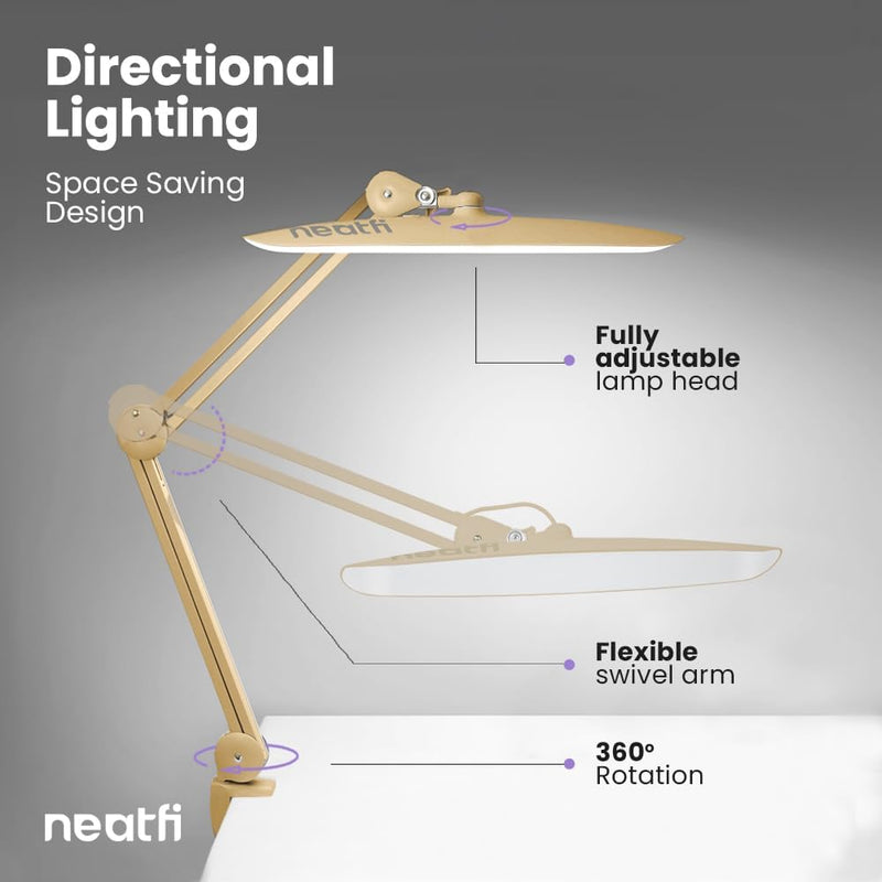 LED Desk Lamp Lumens 50CM Wide Head Dimmable