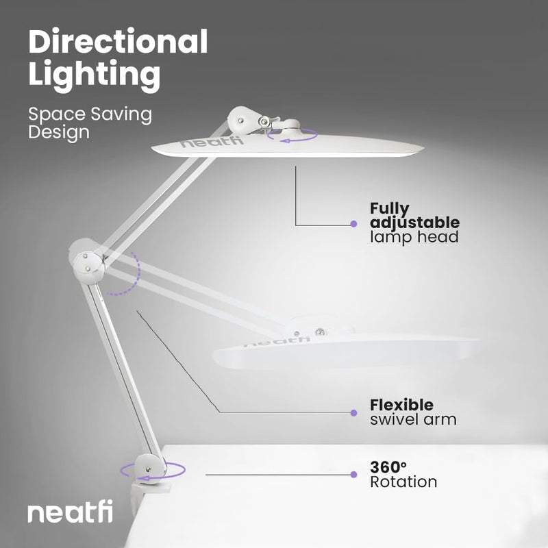 LED Desk Lamp Lumens 50CM Wide Head Dimmable