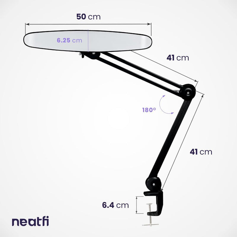 LED Desk Lamp Lumens 50CM Wide Head Dimmable