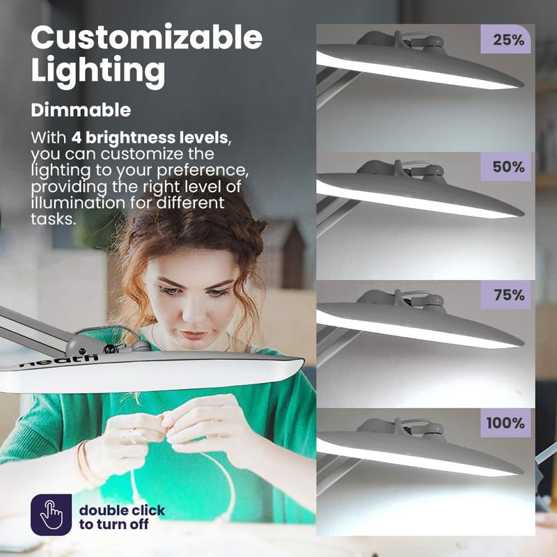 LED Desk Lamp Lumens 50CM Wide Head Dimmable