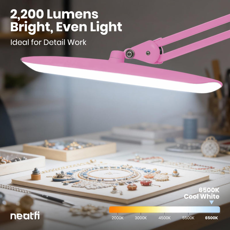 LED Desk Lamp Lumens 50CM Wide Head Dimmable