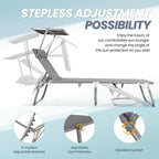 Xxl Aluminium Sun Lounger with Roof Three-Legged Beach