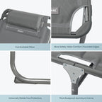 Xxl Aluminium Sun Lounger with Roof Three-Legged Beach