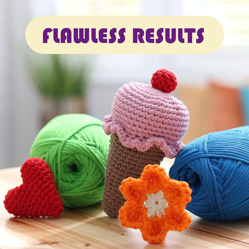 Yarn for Crocheting Soft Beginner Easy-To-See Stitches 24