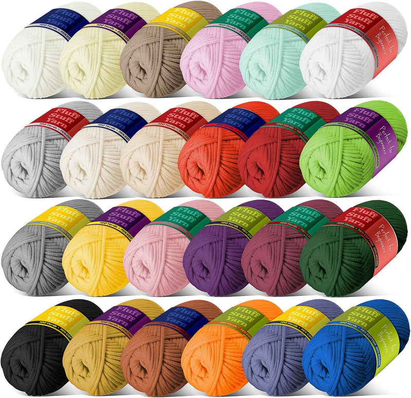 Yarn for Crocheting Soft Beginner Easy-To-See Stitches 24