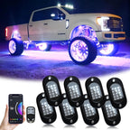 Yilaie RGB LED Rock Lights 4pcs Underglow Light