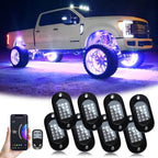 Yilaie RGB LED Rock Lights 4pcs Underglow Light
