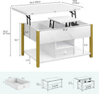 Yitahome Lift Top Coffee Table with Drawers 4