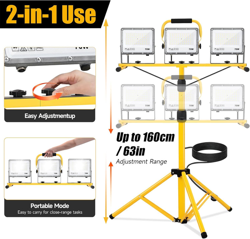 LED Work Light with Tripod 21000lm 3 Adjustable