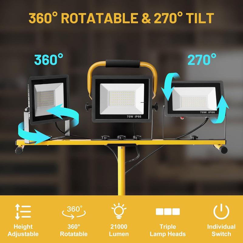 LED Work Light with Tripod 21000lm 3 Adjustable