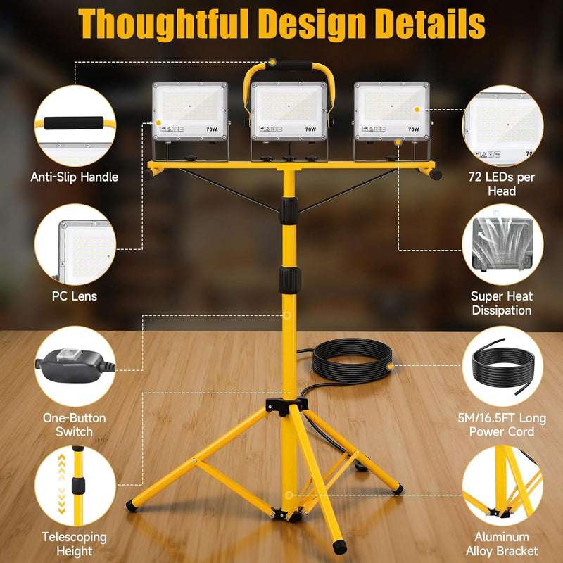 LED Work Light with Tripod 21000lm 3 Adjustable