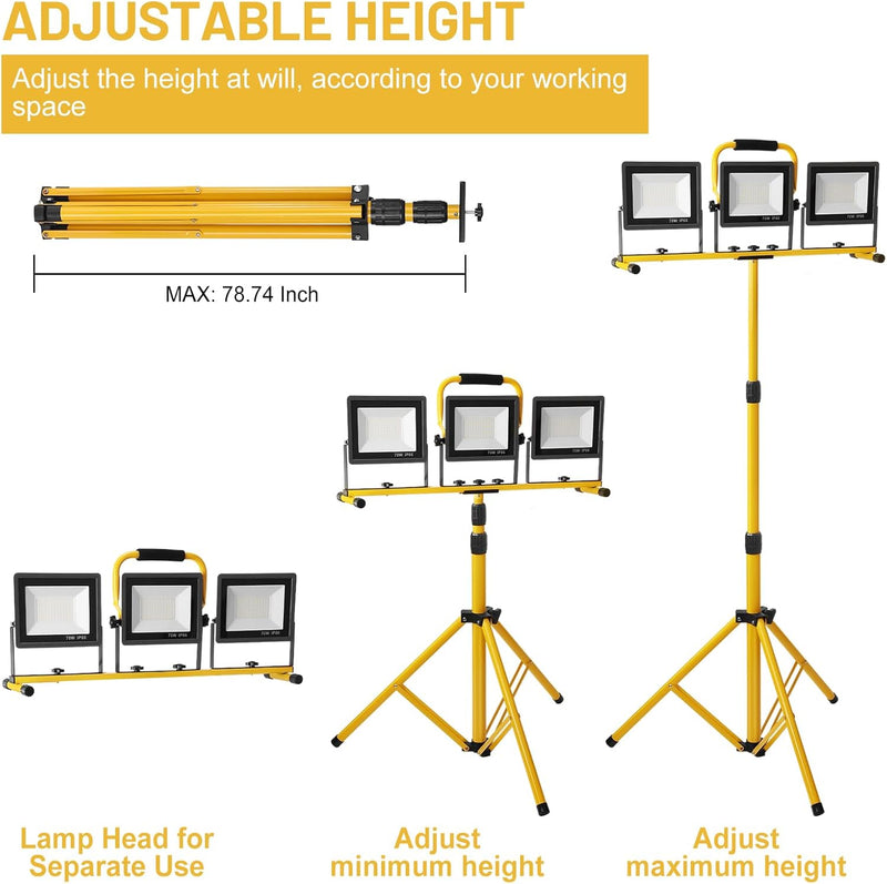 LED Work Light with Tripod 21000lm 3 Adjustable