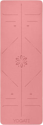 Yoga Mat with Alignment Lines. Mats Carry Strap