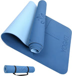 Yoga Mat with Alignment Lines. Mats Carry Strap