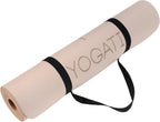 Yoga Mat with Alignment Lines. Mats Carry Strap