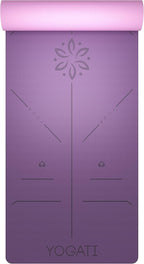 Yoga Mat with Alignment Lines. Mats Carry Strap