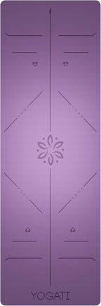 Yoga Mat with Alignment Lines. Mats Carry Strap