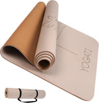 Yoga Mat with Alignment Lines. Mats Carry Strap