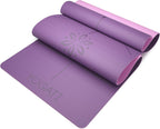 Yoga Mat with Alignment Lines. Mats Carry Strap