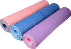 Yoga Mat with Alignment Lines. Mats Carry Strap