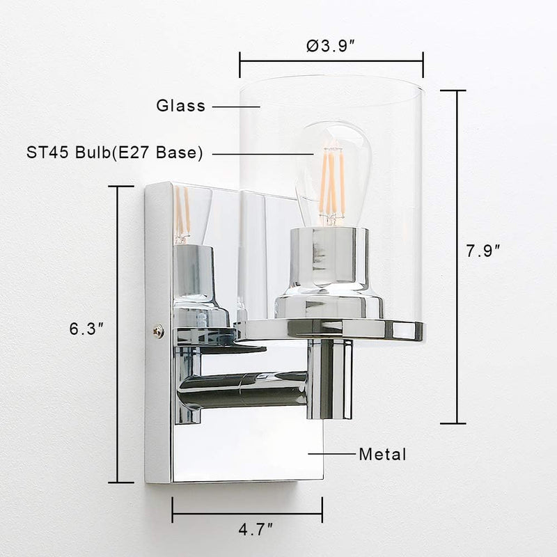 Lighting Pack of 2 Modern Glass Wall Lights