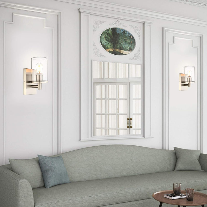 Lighting Pack of 2 Modern Glass Wall Lights