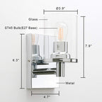 Lighting Pack of 2 Modern Glass Wall Lights